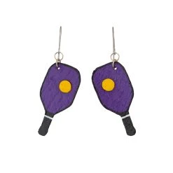 Leather Pickleball Earrings